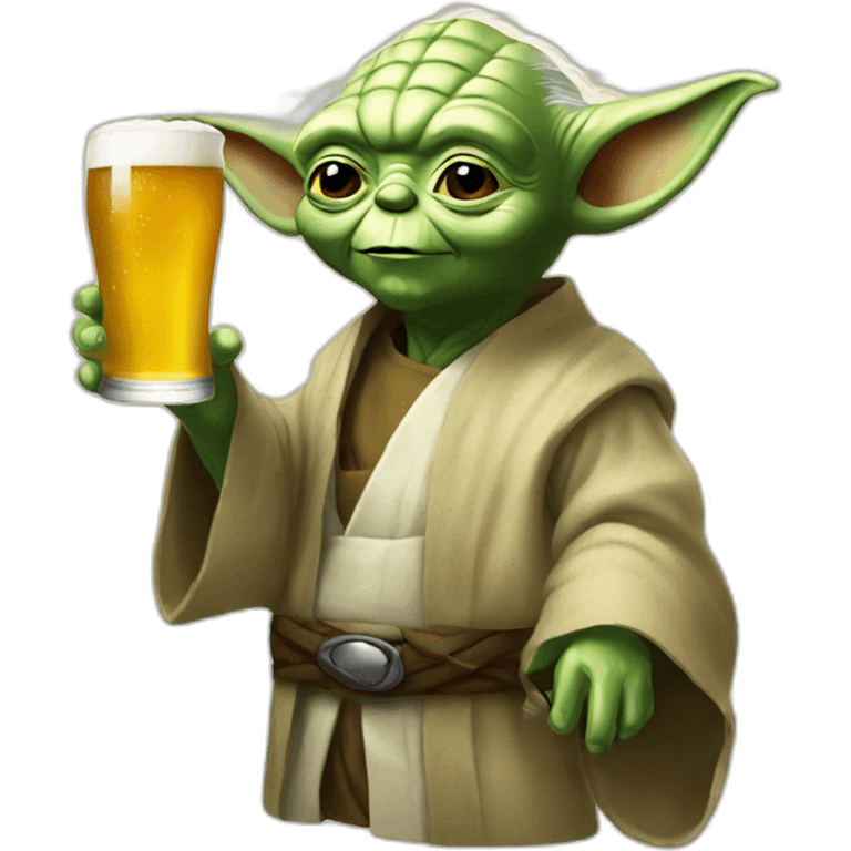 Yoda with beer emoji