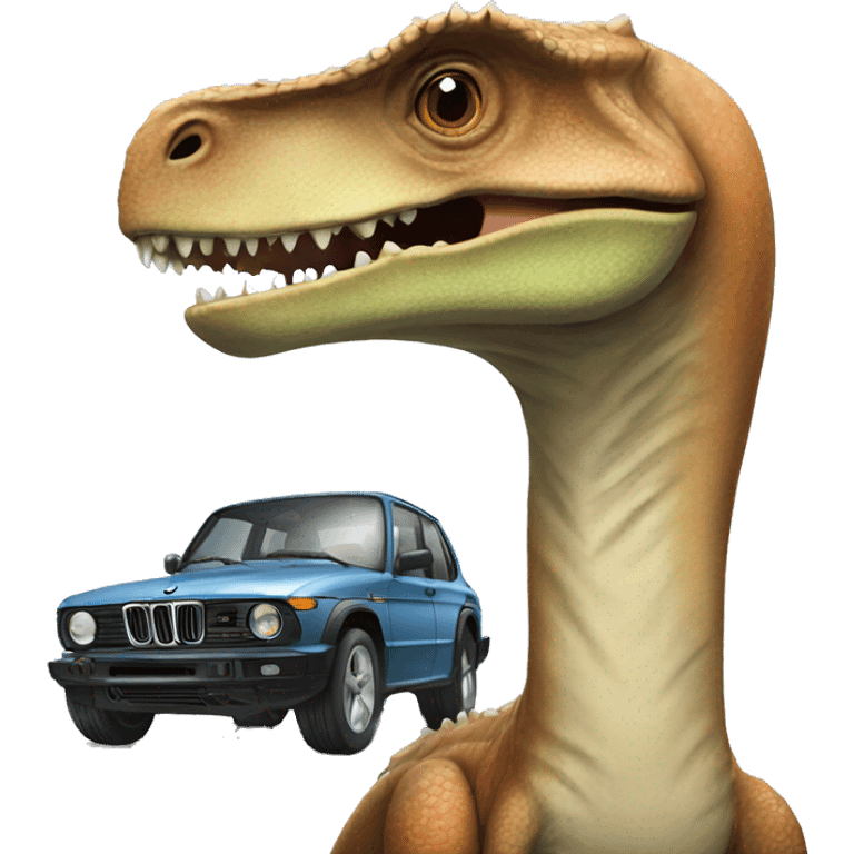 Dinosaur in a bmw emoji