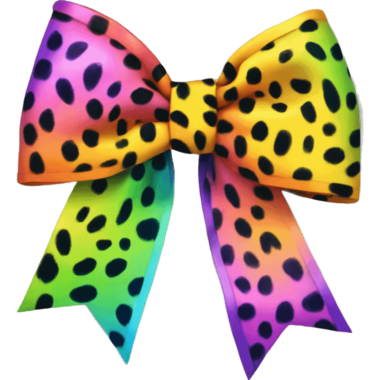 rainbow cheetah print bow emoji