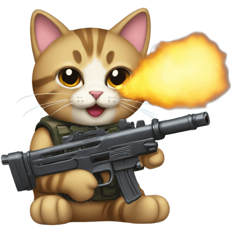 Cat with Minigun emoji