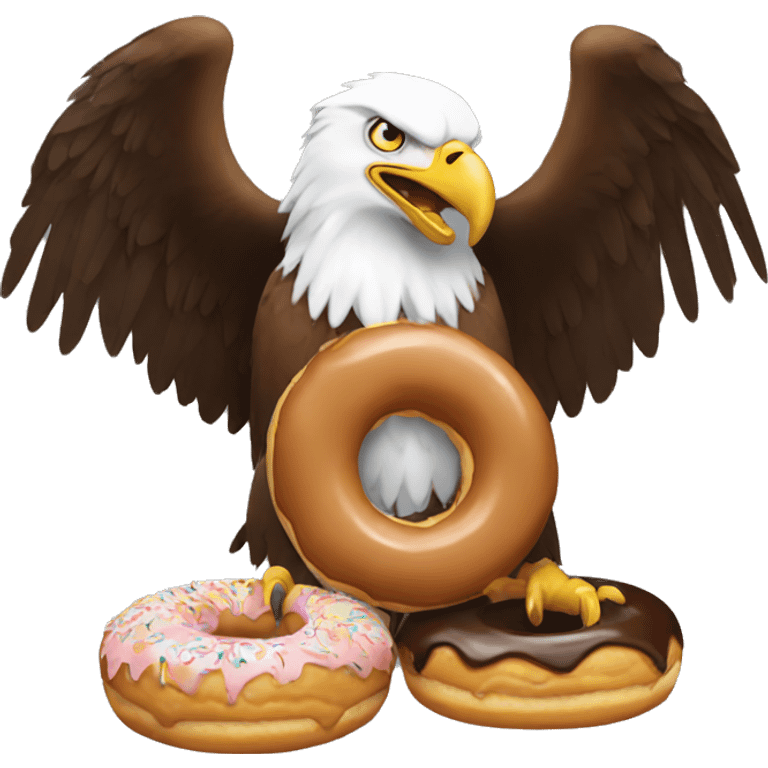 Eagle eating donut emoji