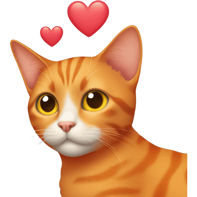 Orange cat with hearts for eyes emoji