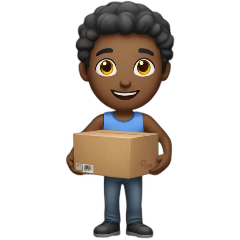 Man with box into the hands emoji