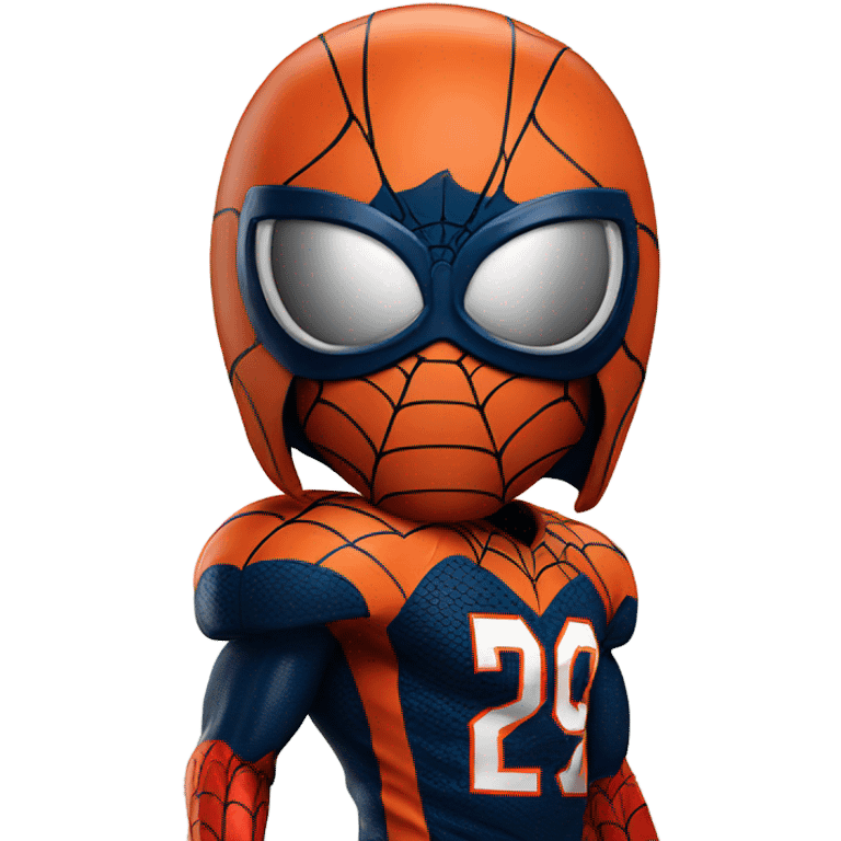 Spider-Man with a Denver Broncos helmet emoji