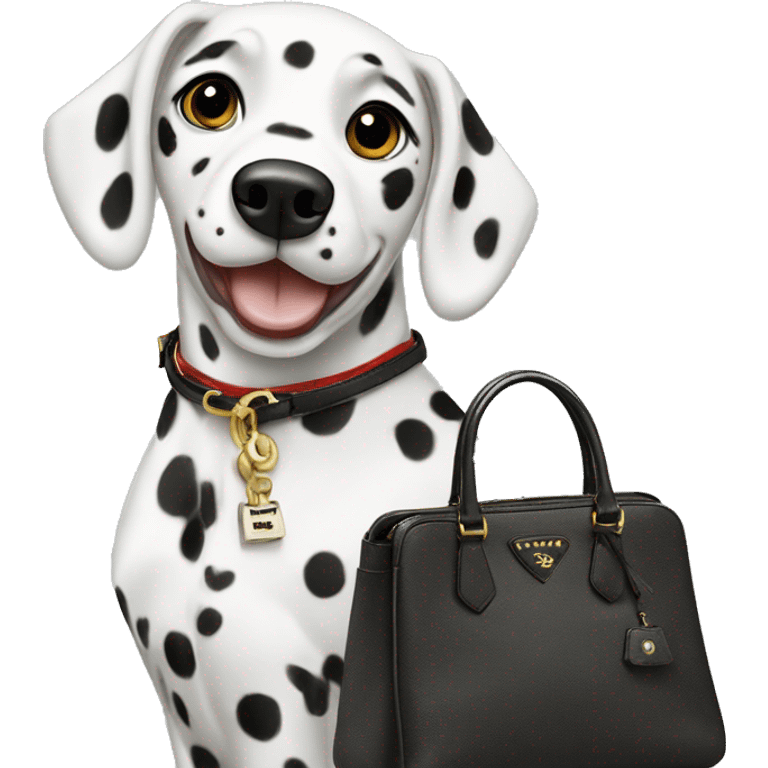 dalmatian and a prada bag emoji