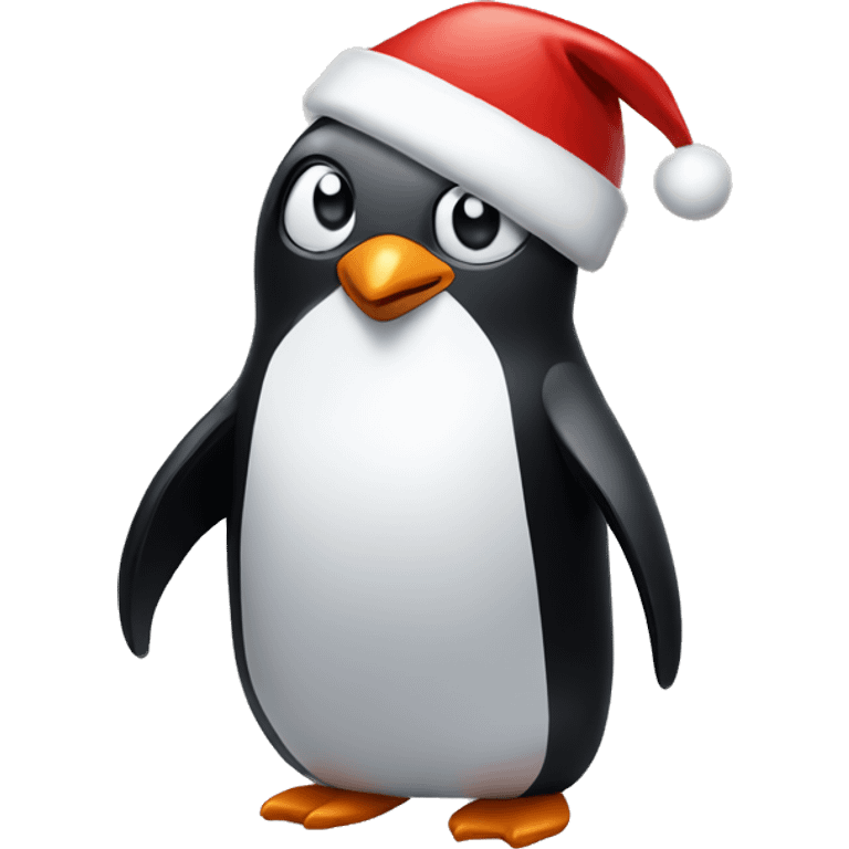 penguin wearing christmas hats emoji