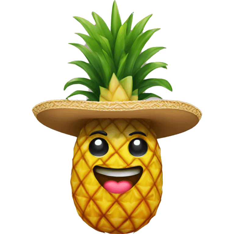 Pineapple wearing a sombrero  emoji