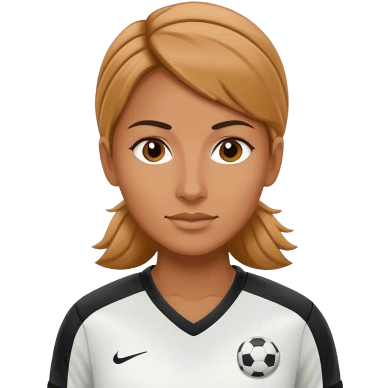 female soccer coach with coach wear emoji