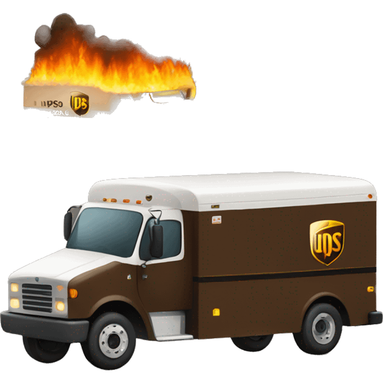 ups truck on fire emoji