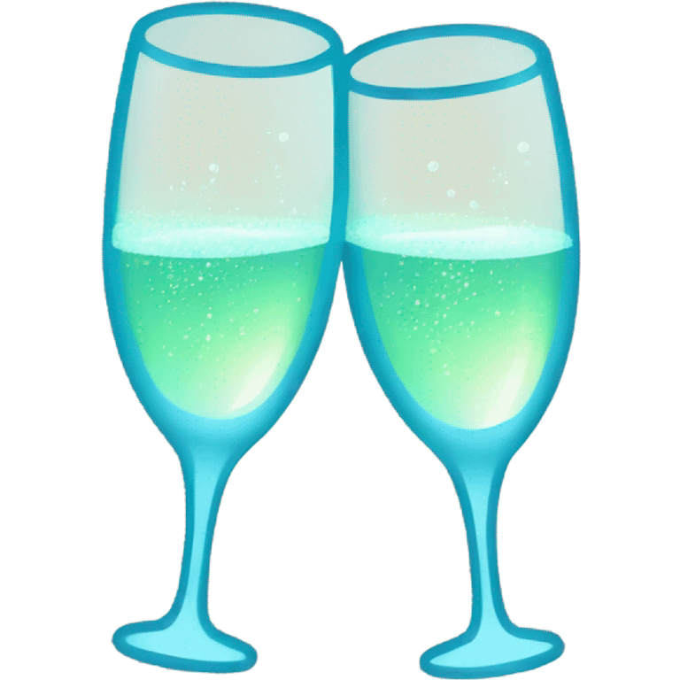 Sparkling champagne glasses clinking emoji