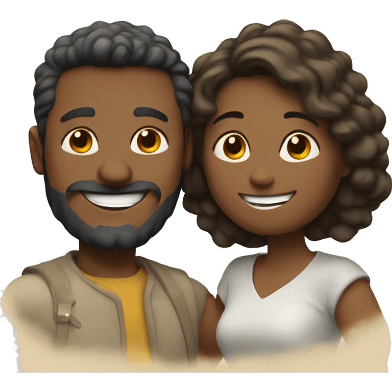 happy couple enjoying the moment emoji