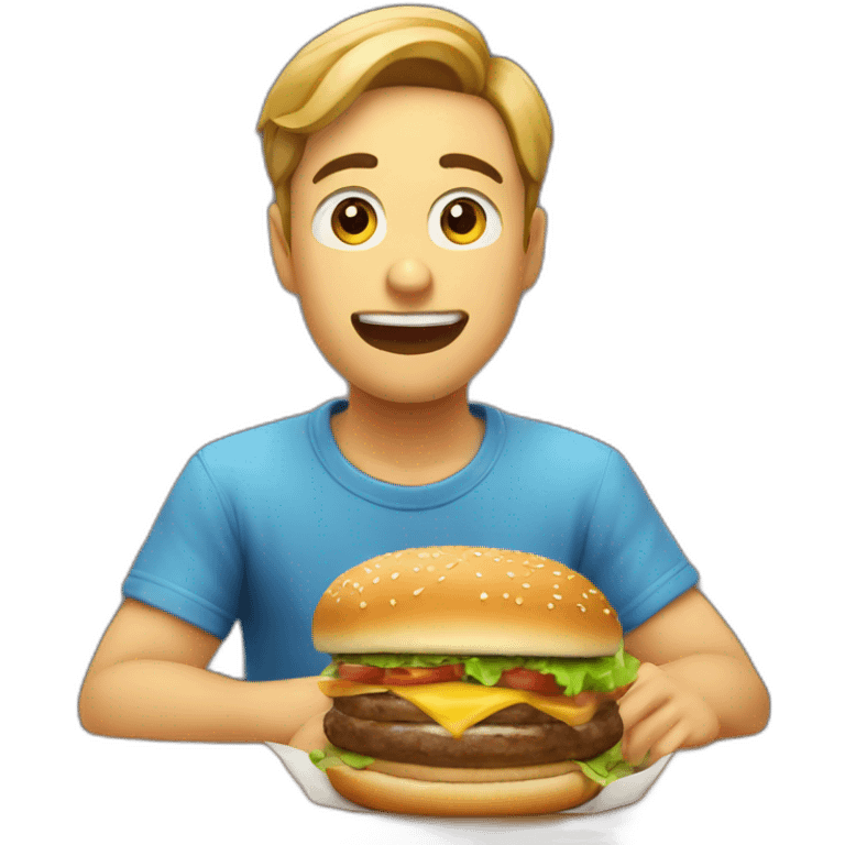 Shizu comiendo hamburgueza emoji