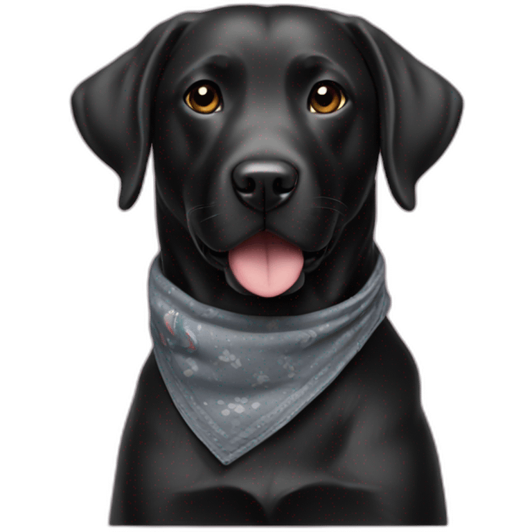 Labrador couleur noir avec un bandana emoji