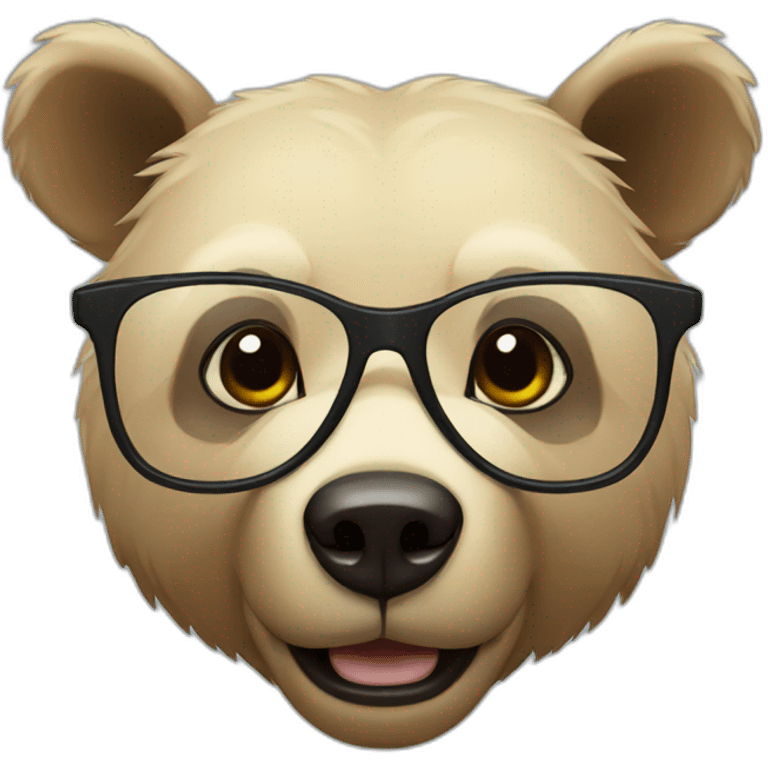 Black bear with glasses emoji