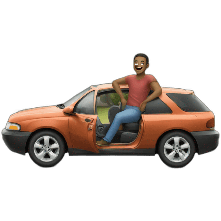 Man on car emoji