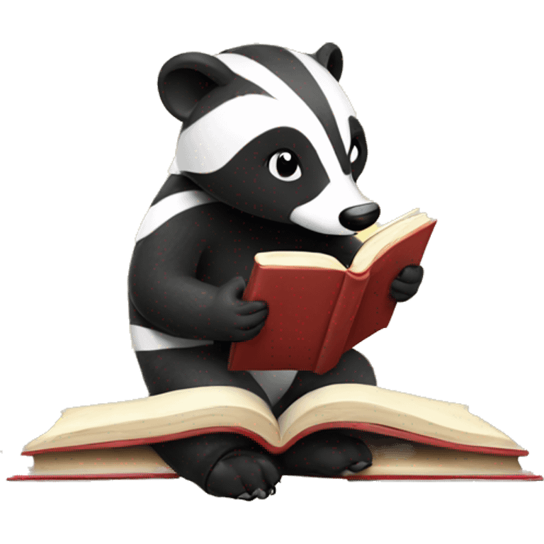 Badger reading a book emoji