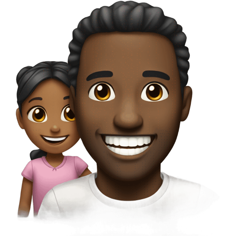 black man grinning at little girl emoji