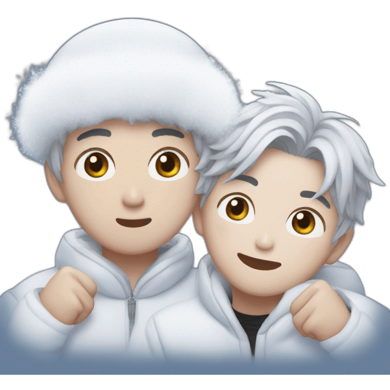 bts namjoon with snow emoji