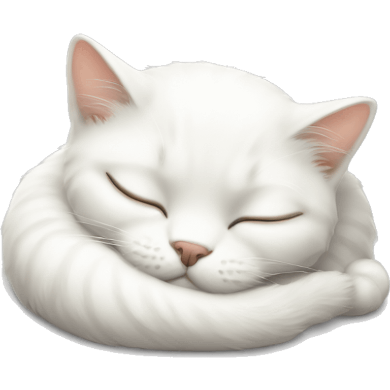 white cat sleeping emoji