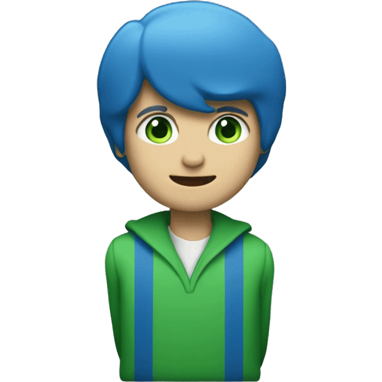 generate blue with green fla emoji