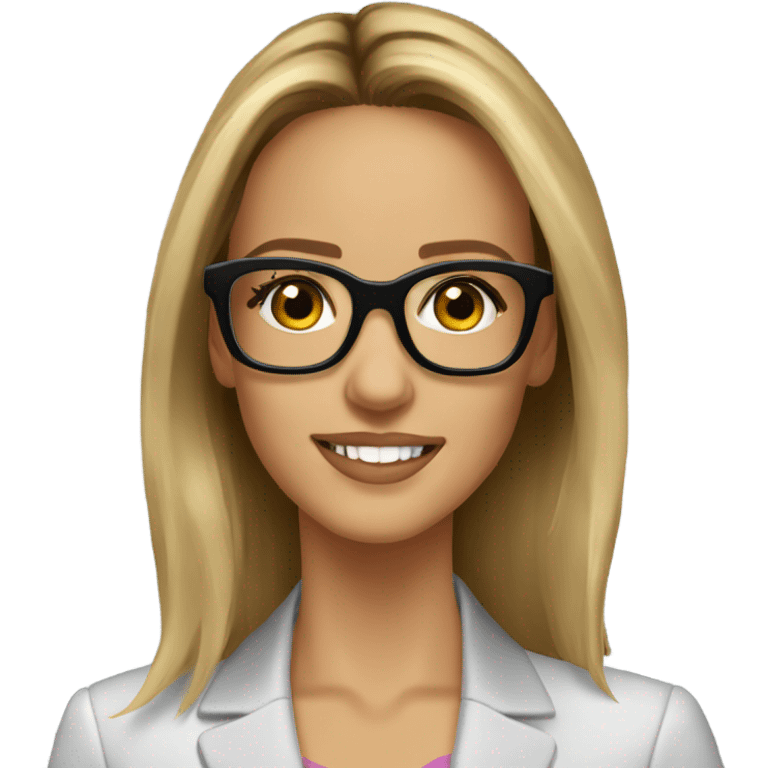 Caucasian Jessica alba with glasses  emoji