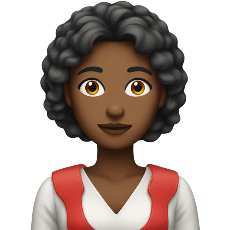 mujer negra con pelo rojo emoji