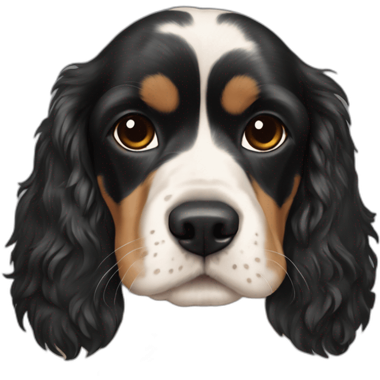 Cocker Spaniel and black hair boy emoji