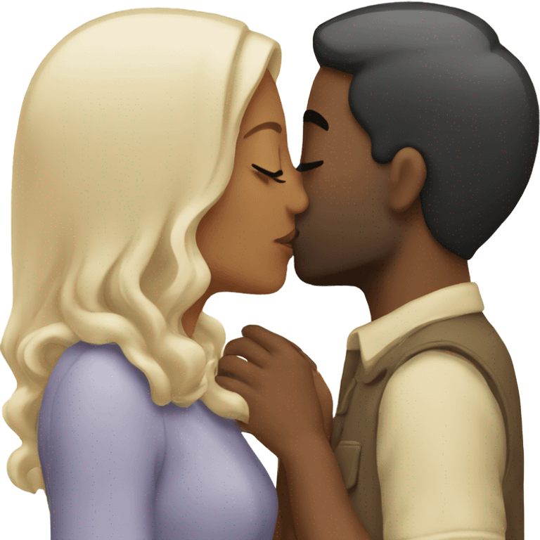 Three people kissing pale emoji