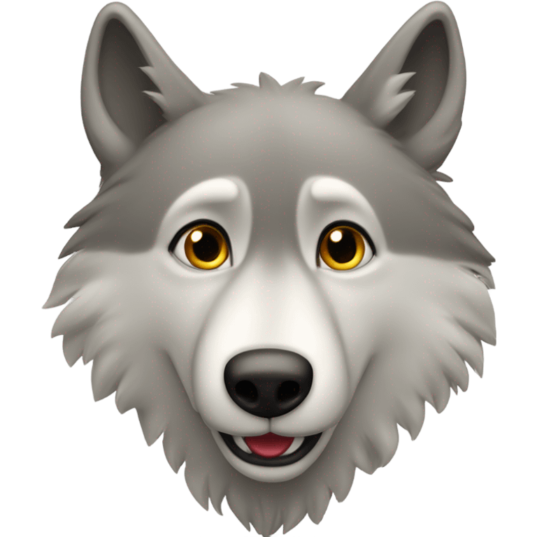 Loup qui salut de la patte emoji