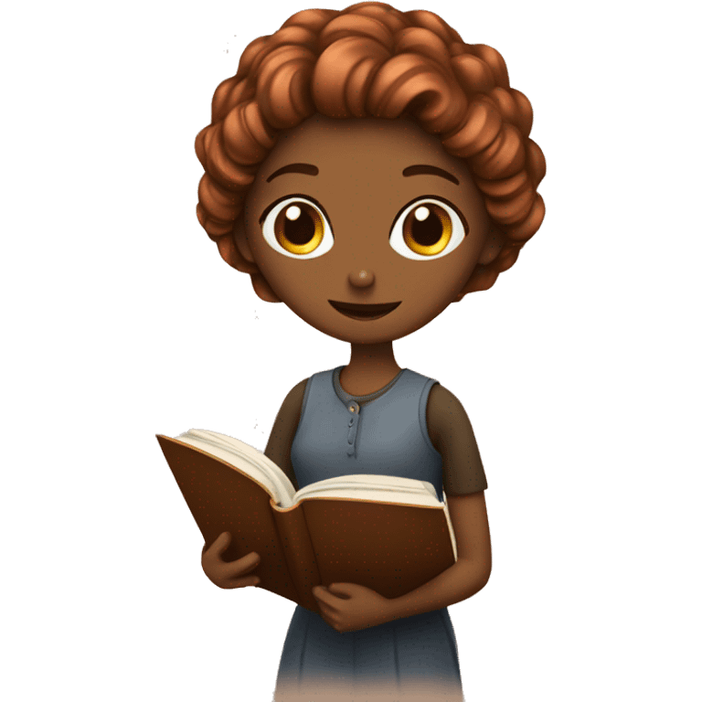 copper girl reading a book emoji