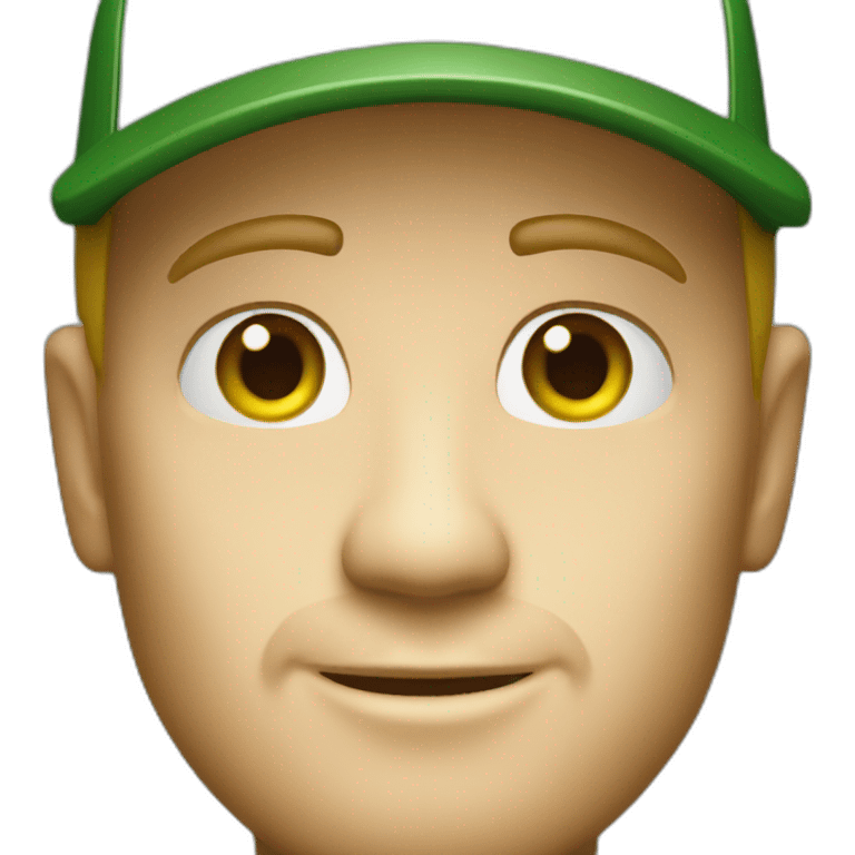 white man with john-deere logo cap emoji