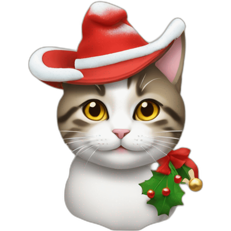 un gato con sombrero de navidad emoji