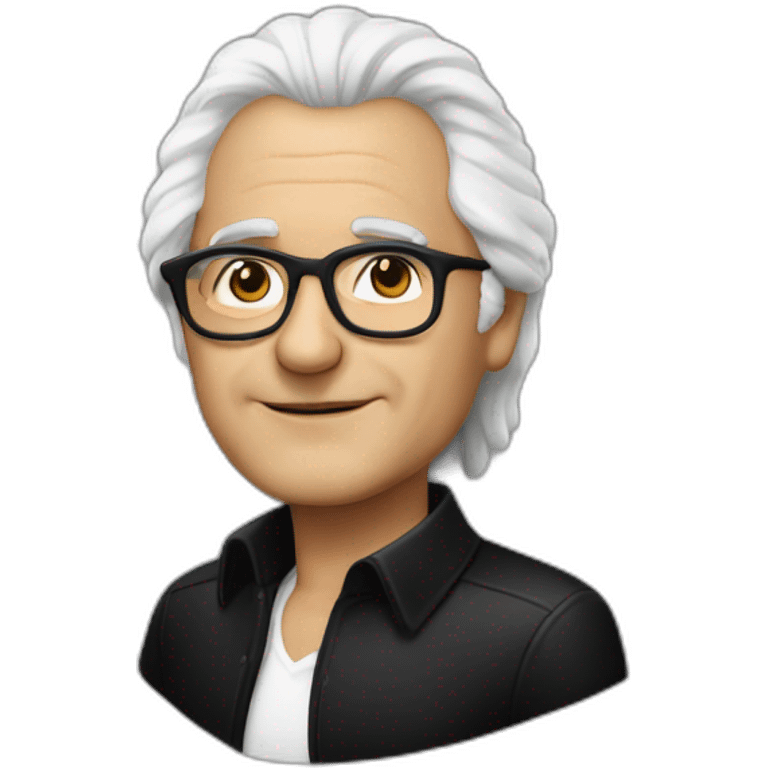 Al Bano with White hair and black t shirt emoji