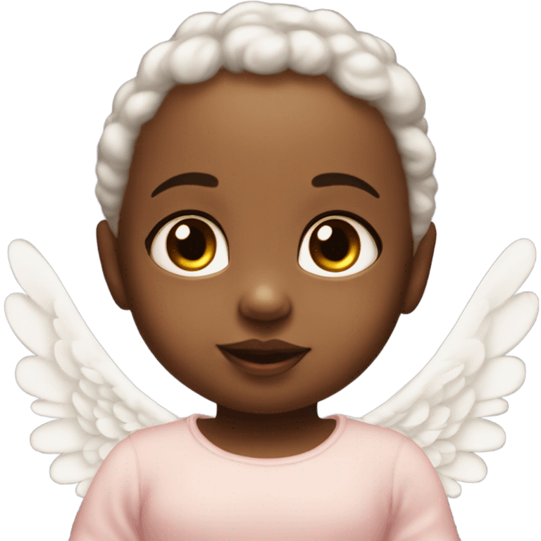 twin baby girls with halo and angel wings emoji