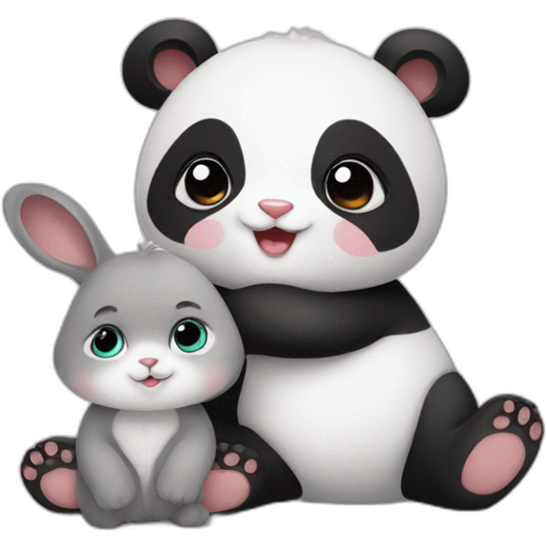 baby panda and baby bunny emoji