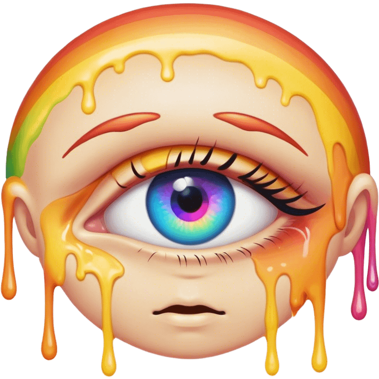 weird melted rainbow eye emoji