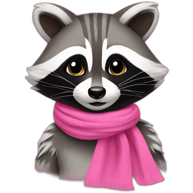 raccoon with a pink scarf emoji