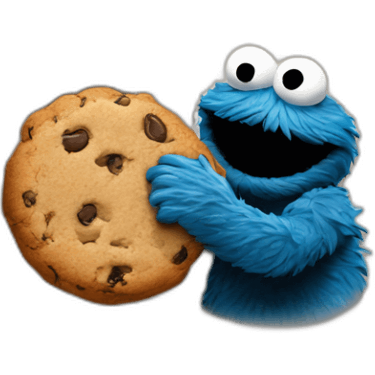 cookie monster watching through the whole in the wall emoji