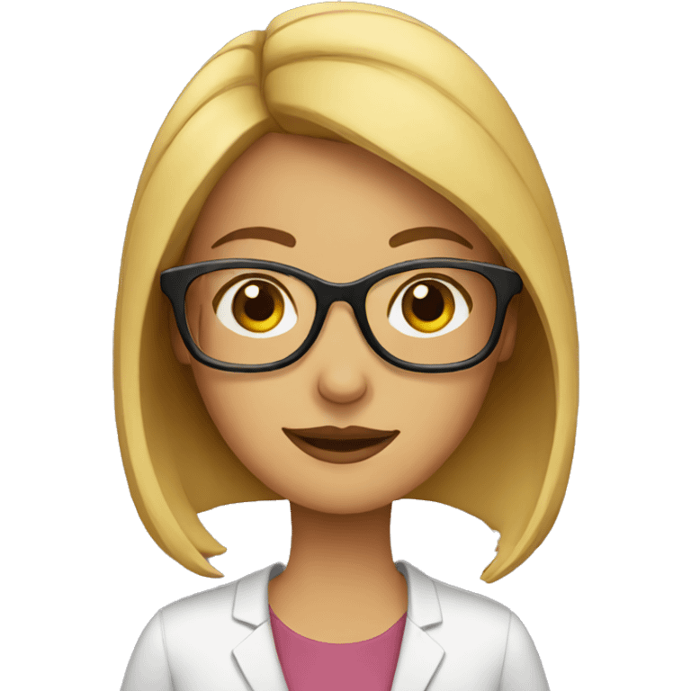 Woman with glasses and books emoji