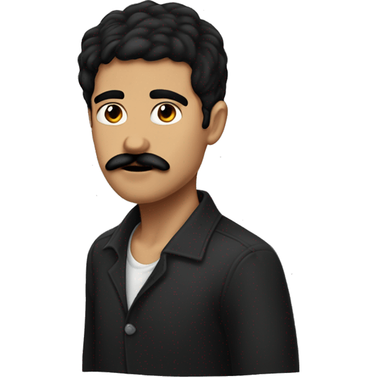 black haired mustached meme boy emoji