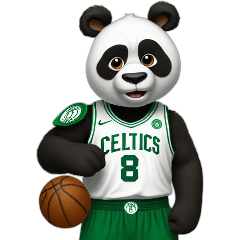 kong fu panda wearing boston celtics jerssey emoji