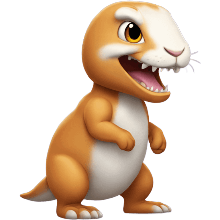 Bunny with T. rex arms emoji