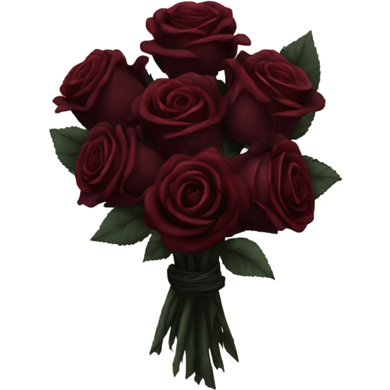 Bouquet of dark red roses gothic emoji