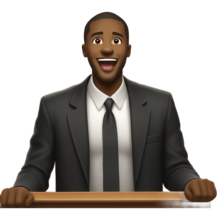 Black male preacher going crazy in worship  emoji