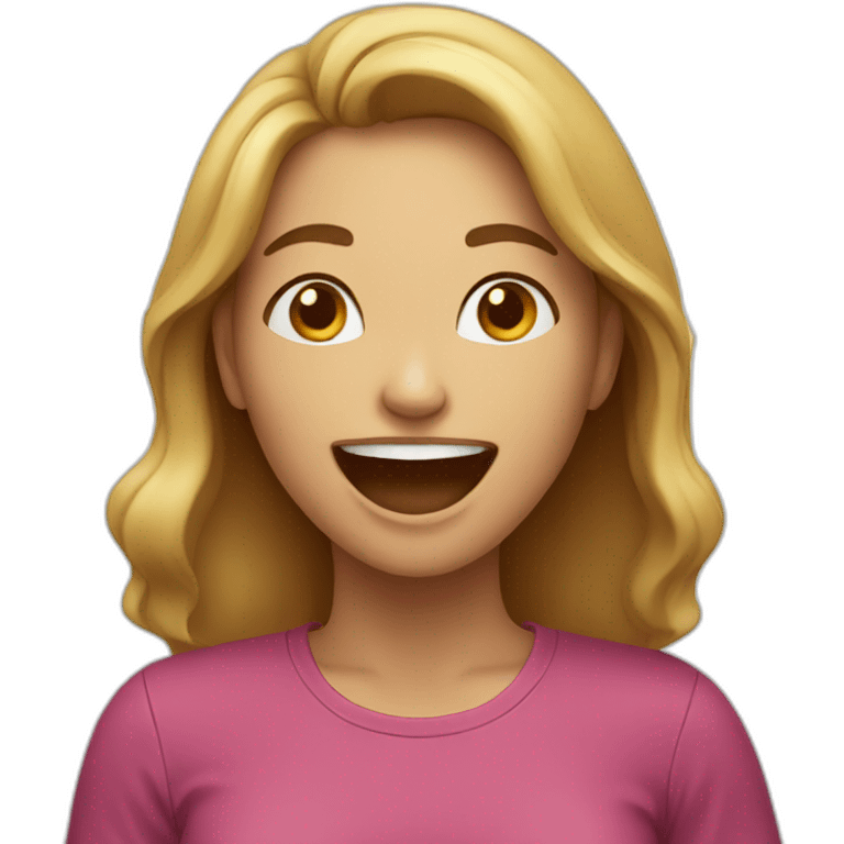 woman, with expression of delight, eating healthy food emoji