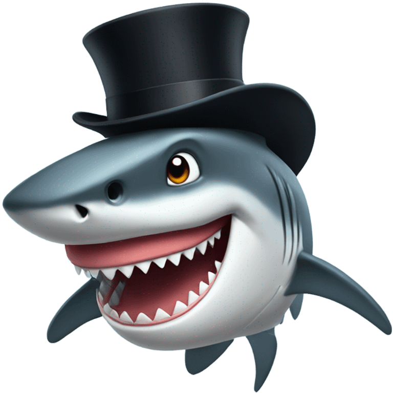 Shark with a top hat emoji