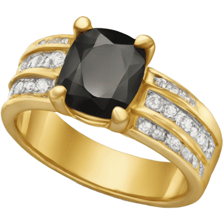 gold ring with black diamond emoji