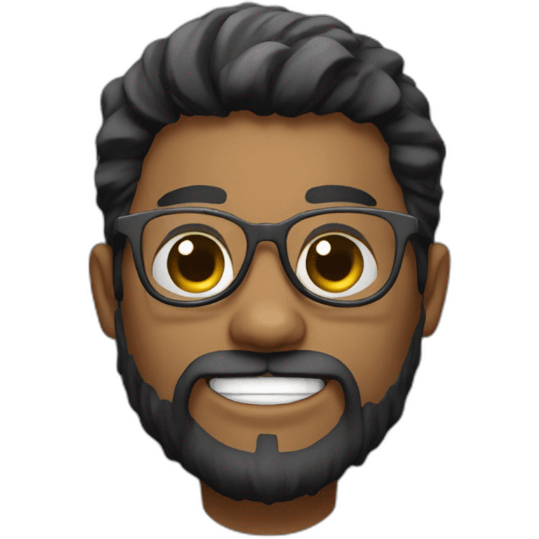 Dental Student with a really really starting black beard and glasses emoji