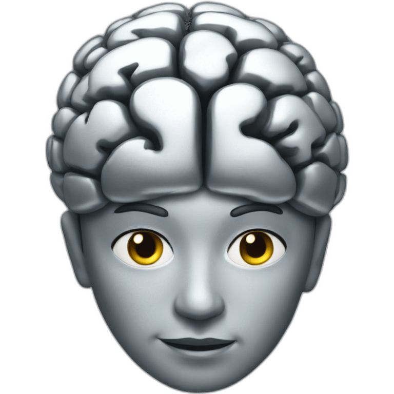 silver brain  emoji