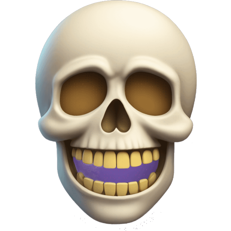 skull with prominent teeth coin emoji